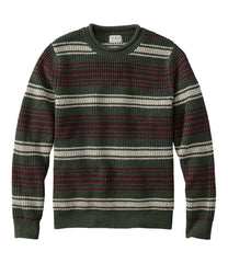 Men's Organic Cotton Waffle Sweater, Rollneck Crew, Stripe | L.L.Bean