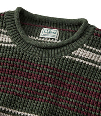 Men's Organic Cotton Waffle Sweater, Rollneck Crew, Stripe | L.L.Bean