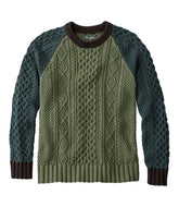 Men's Signature Cotton Fisherman Sweater, Crewneck, Colorblock | L.L.Bean