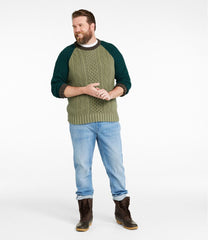 Men's Signature Cotton Fisherman Sweater, Crewneck, Colorblock | L.L.Bean
