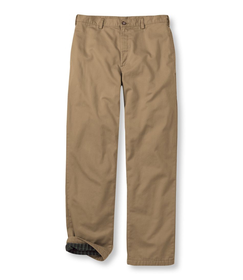 Men's Double L® Chinos, Natural Fit, Plain Front, Flannel-Lined | L.L.Bean