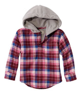 Toddlers' Fleece-Lined Flannel Shirt, Hooded | L.L.Bean