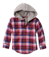 Toddlers' Fleece-Lined Flannel Shirt, Hooded | L.L.Bean