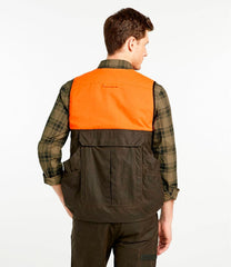 Men's Double L Waxed-Cotton Upland Vest, Hunter Orange | L.L.Bean