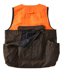 Men's Double L Waxed-Cotton Upland Vest, Hunter Orange | L.L.Bean