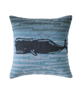 Indoor/Outdoor Hooked Pillow, 18x18 Whale | L.L.Bean