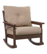 All-Weather Patio Rocker with Textured Cushion, Mahogany | L.L.Bean