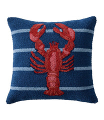 Indoor/Outdoor Hooked Pillow, 18x18 Lobster | L.L.Bean