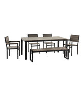 Aluminum/Recycled Poly Lumber Farmhouse Dining Set, Black | L.L.Bean