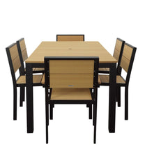 Aluminum/Recycled Poly Lumber Farmhouse Dining Set, Black | L.L.Bean