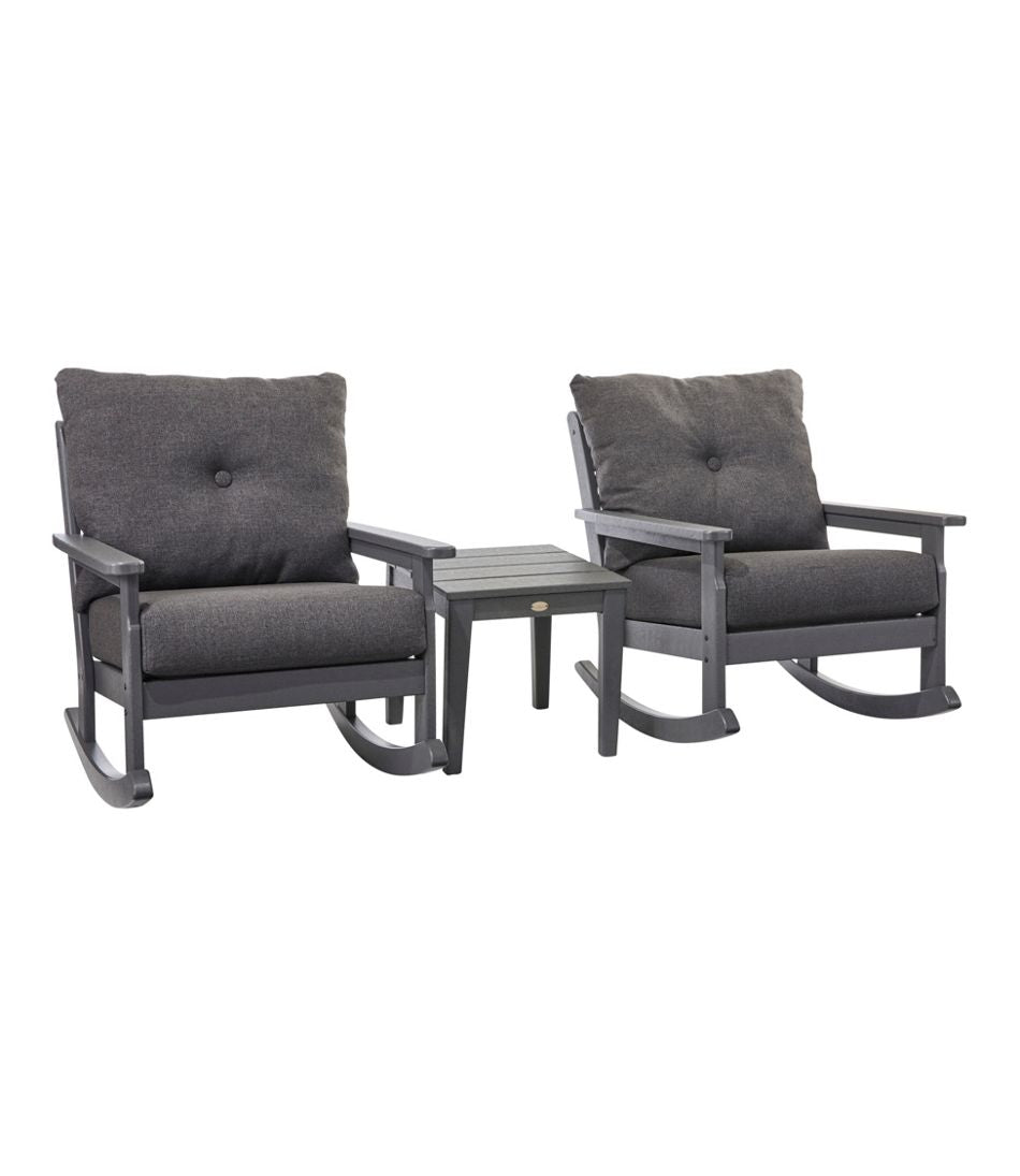All-Weather Patio Rocker Set with Side Table, Slate Gray | L.L.Bean