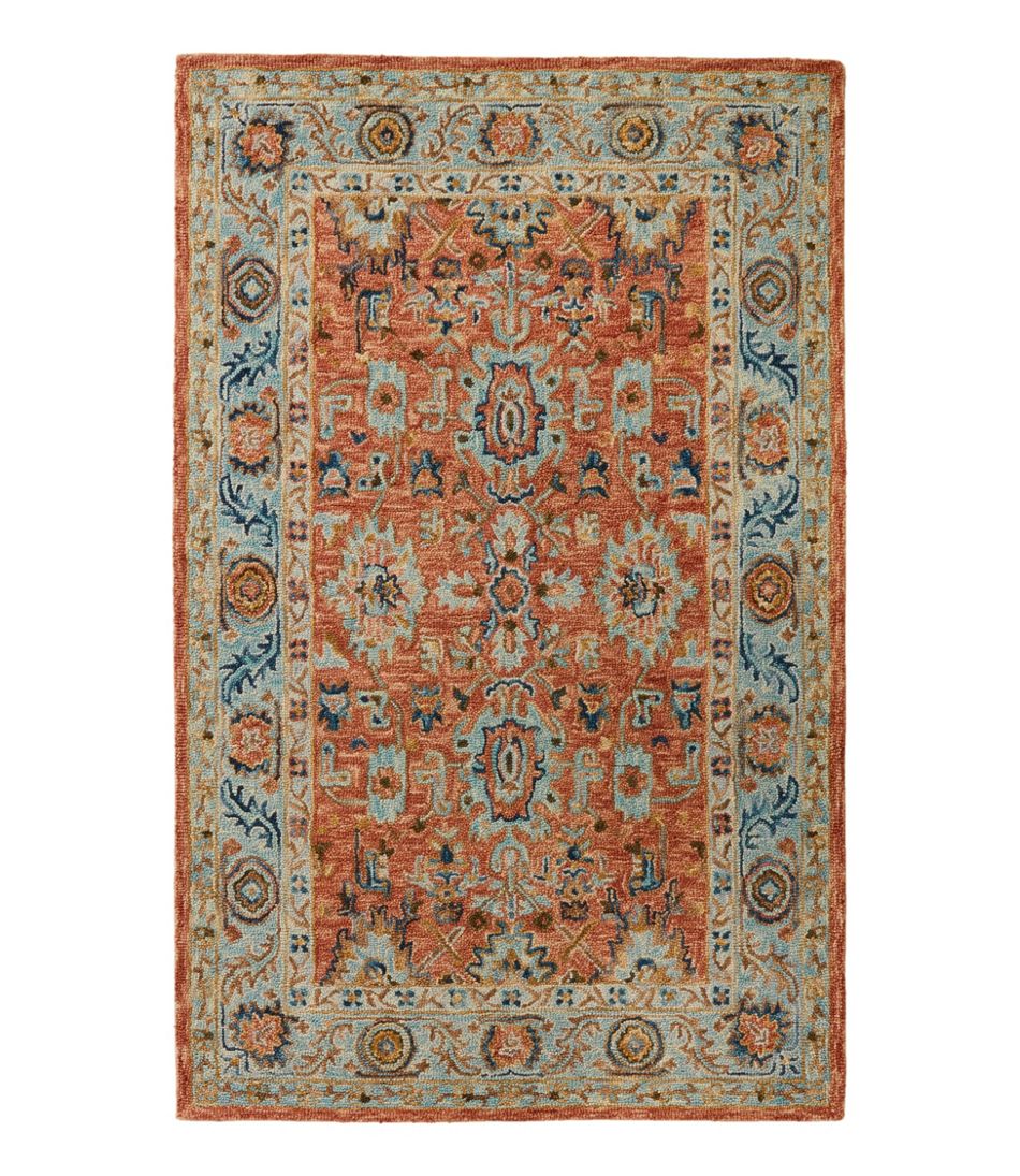Single Border Terracotta Wool Tufted Rug | L.L.Bean