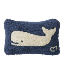 Wool Hooked Throw Pillow, Whale, 8" x 12" | L.L.Bean