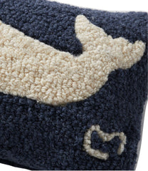 Wool Hooked Throw Pillow, Whale, 8" x 12" | L.L.Bean