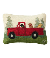 Wool Hooked Throw Pillow, Dog Trio, 14" x 20" | L.L.Bean