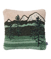 Wool Hooked Throw Pillow, Mountains, 14" x 14" | L.L.Bean