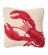 Wool Hooked Throw Pillow, Red Lobster, 14" x 14" | L.L.Bean