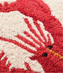 Wool Hooked Throw Pillow, Red Lobster, 14" x 14" | L.L.Bean