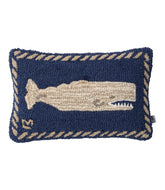 Wool Hooked Throw Pillow, Whale, 12" x 18" | L.L.Bean