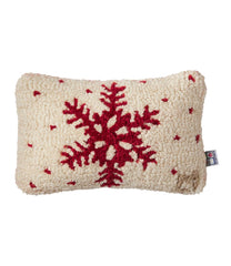Wool Hooked Throw Pillow, Red Flake, 8" x 12" | L.L.Bean