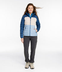 Women's Bean's Down Hooded Jacket, Colorblock | L.L.Bean