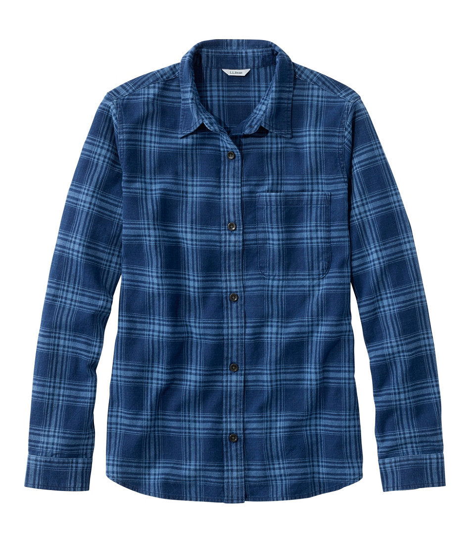 Washed Indigo Plaid,X-Small