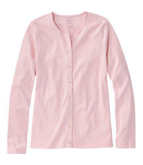 Women's Pima Cotton Tee, Long-Sleeve Crewneck Cardigan | L.L.Bean