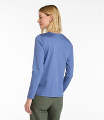 Women's Pima Cotton Tee, Long-Sleeve Crewneck Cardigan | L.L.Bean