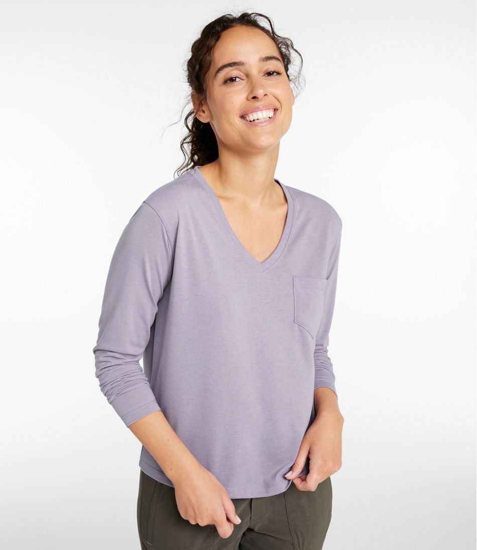 Women's Vista Camp V-Neck Pocket Tee, Long-Sleeve | L.L.Bean