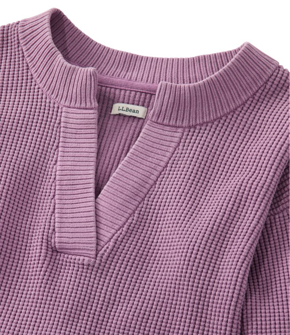 Women's Sunwashed Waffle Sweater, Splitneck | L.L.Bean