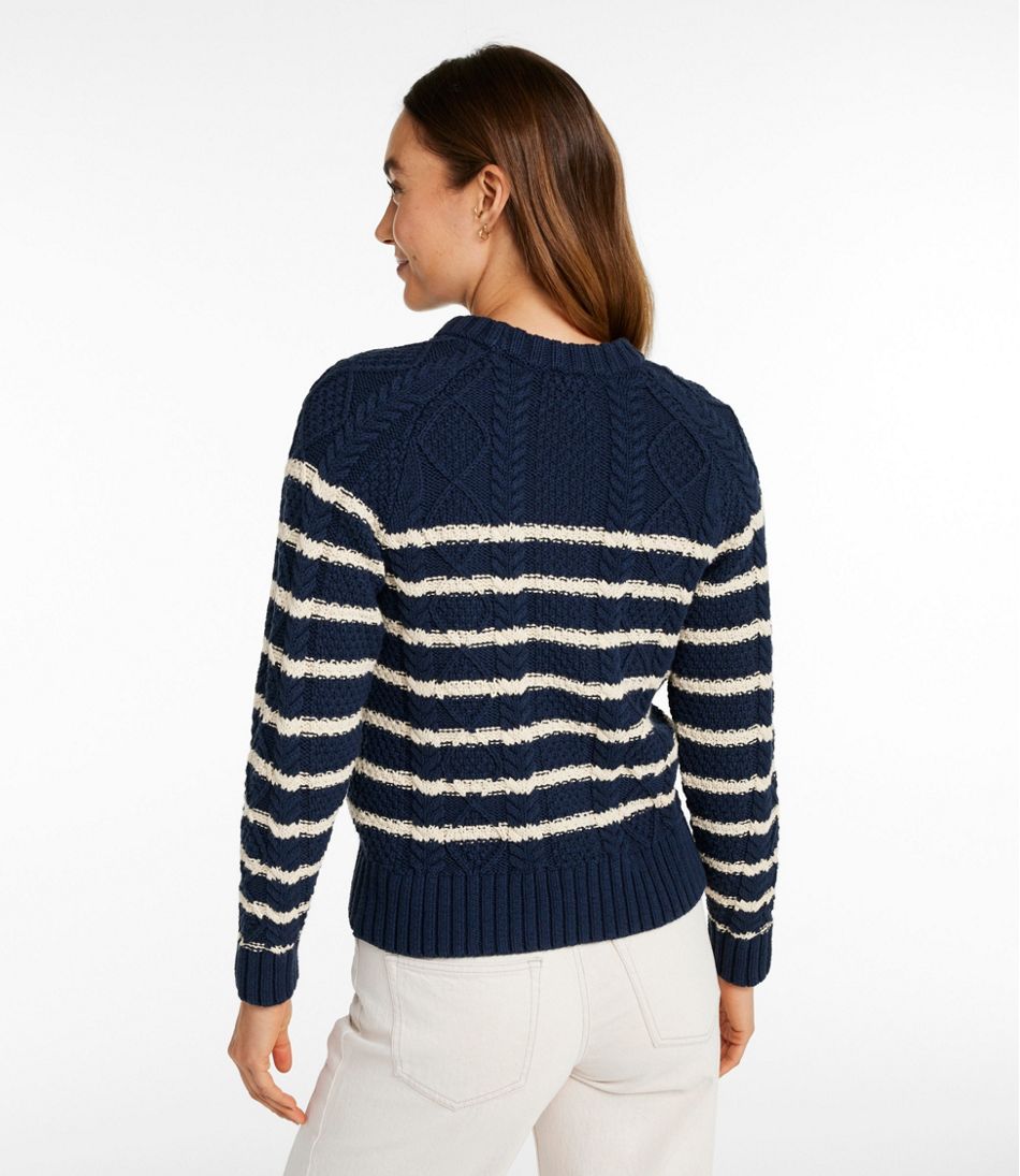 Women's Signature Cotton Fisherman Sweater, Crewneck Stripe | L.L.Bean