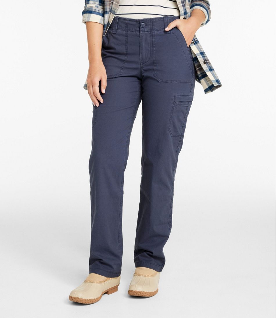 Women's 207 Vintage Cotton Canvas Pants, Mid-Rise Straight-Leg Cargo Lined | L.L.Bean