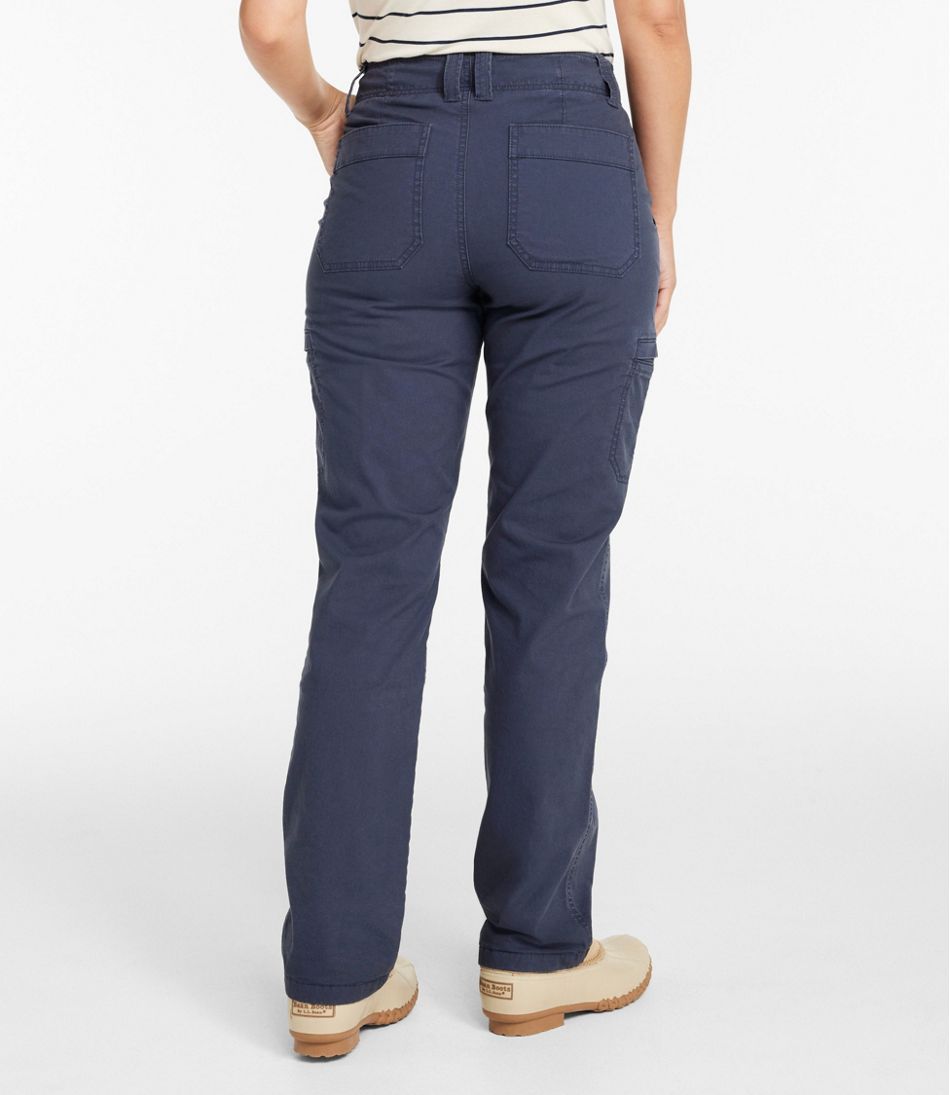 Women's 207 Vintage Cotton Canvas Pants, Mid-Rise Straight-Leg Cargo Lined | L.L.Bean