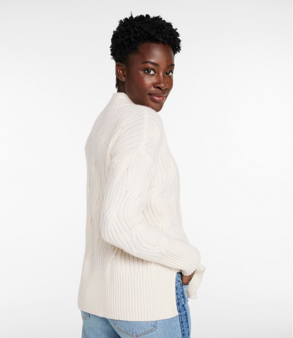 Women's Signature Premium Cashmere Cable Sweaters, Mockneck | L.L.Bean