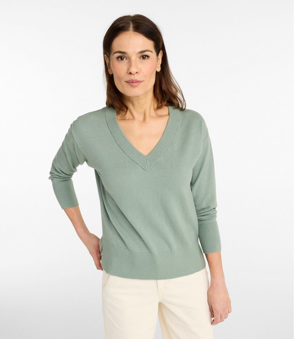 Women's Cotton/Cashmere Sweater, V-Neck | L.L.Bean