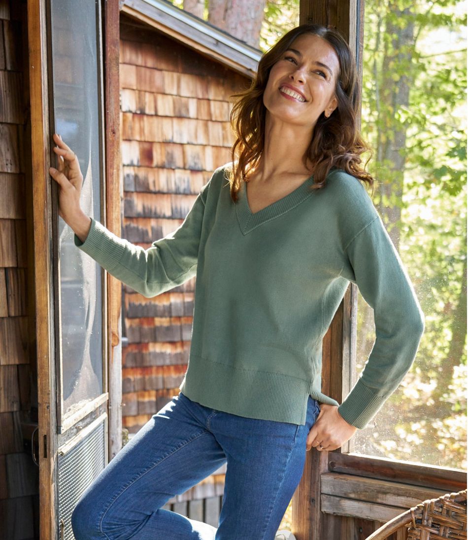Women's Cotton/Cashmere Sweater, V-Neck | L.L.Bean