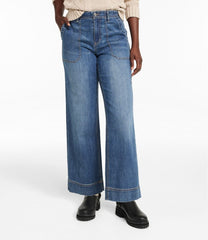 Women's Signature Utility Jeans, Mid-Rise Wide-Leg Ankle | L.L.Bean