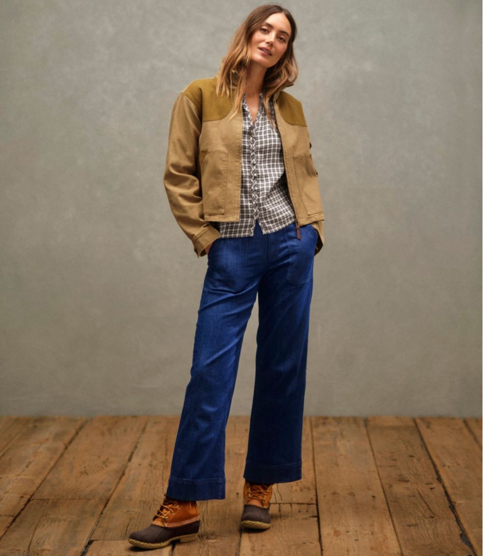 Women's Signature Utility Jeans, Mid-Rise Wide-Leg Ankle | L.L.Bean