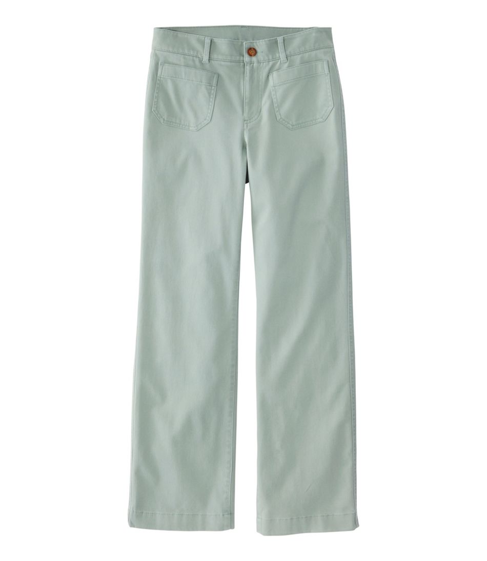 Women's Comfort Stretch Patch Pocket Pants, Mid-Rise Wide Straight-Leg Chino | L.L.Bean