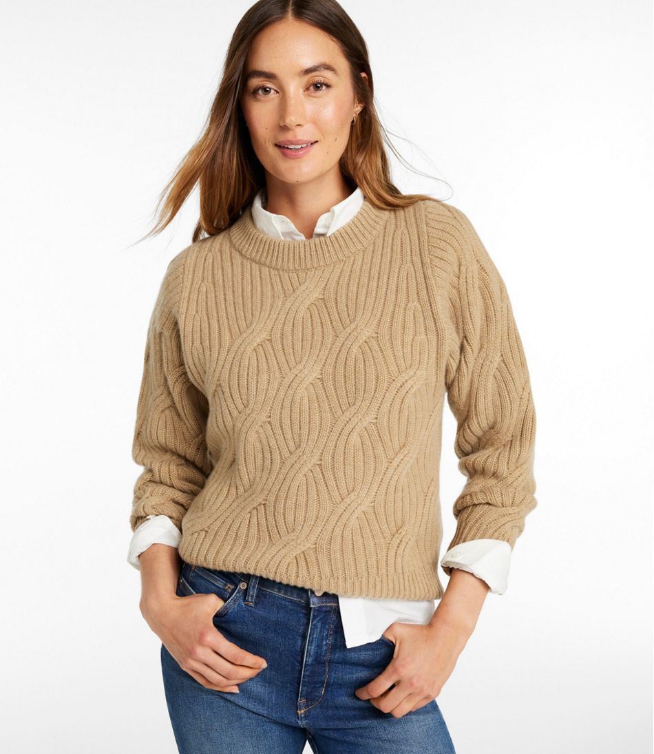Women's Signature Premium Cashmere Cable Sweater, Crewneck | L.L.Bean