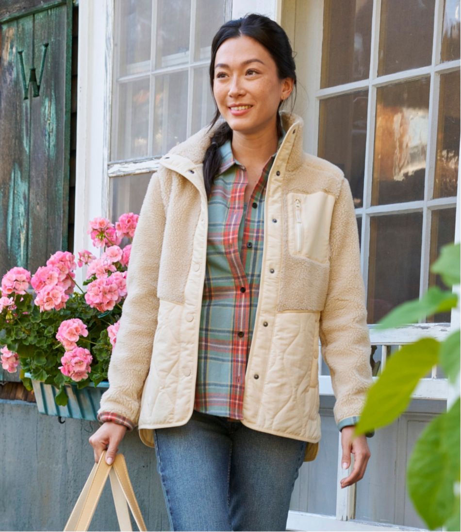 Women's Bean's Mixed Media Sherpa Fleece Jacket | L.L.Bean