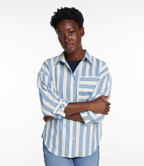 Women's Signature Premium Essential Poplin Shirt, Long-Sleeve Novelty Stripe | L.L.Bean
