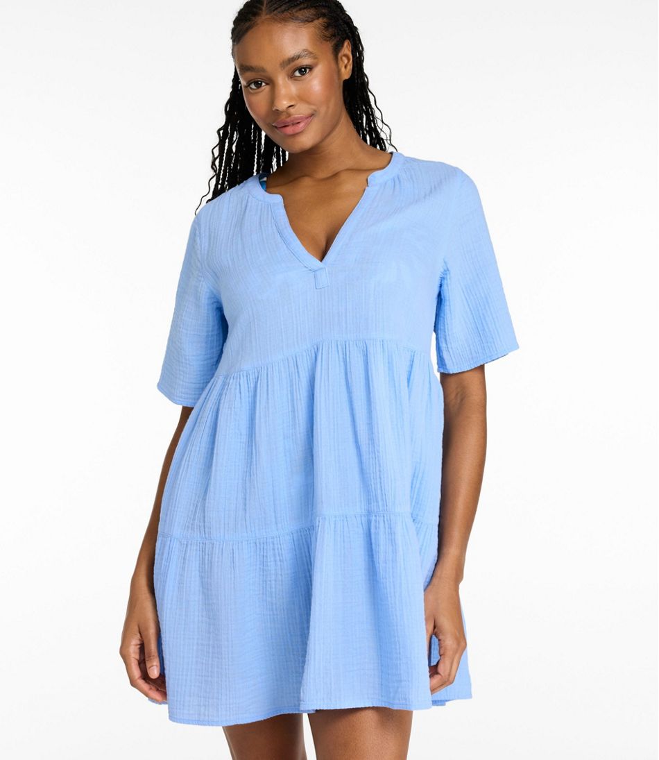 Women's Cloud Gauze Cover-Up Tiered Dress, Print | L.L.Bean
