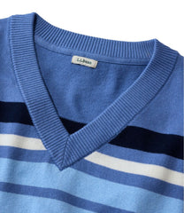 Women's Cotton/Cashmere Sweater, V-Neck Stripe | L.L.Bean