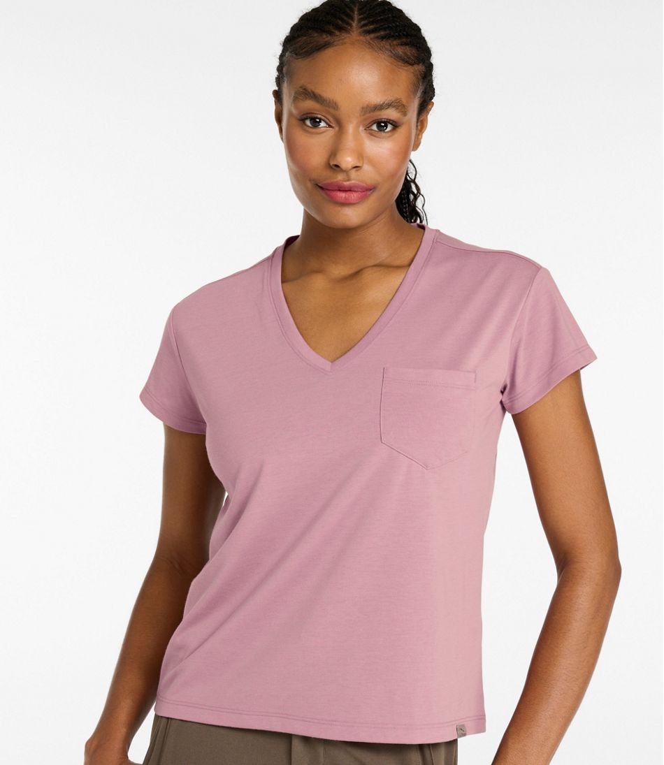 Women's Mountainside V-Neck Pocket Tee, Short Sleeve | L.L.Bean
