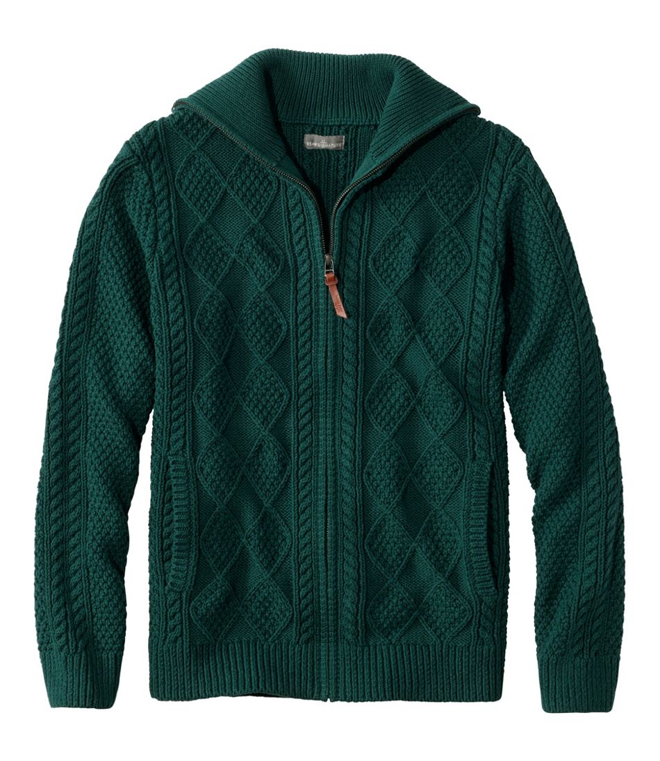 Men's Signature Cotton Fisherman Sweater, Full-Zip | L.L.Bean