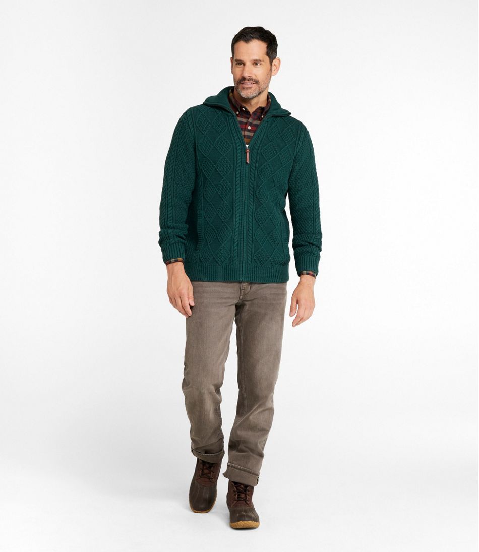 Men's Signature Cotton Fisherman Sweater, Full-Zip | L.L.Bean