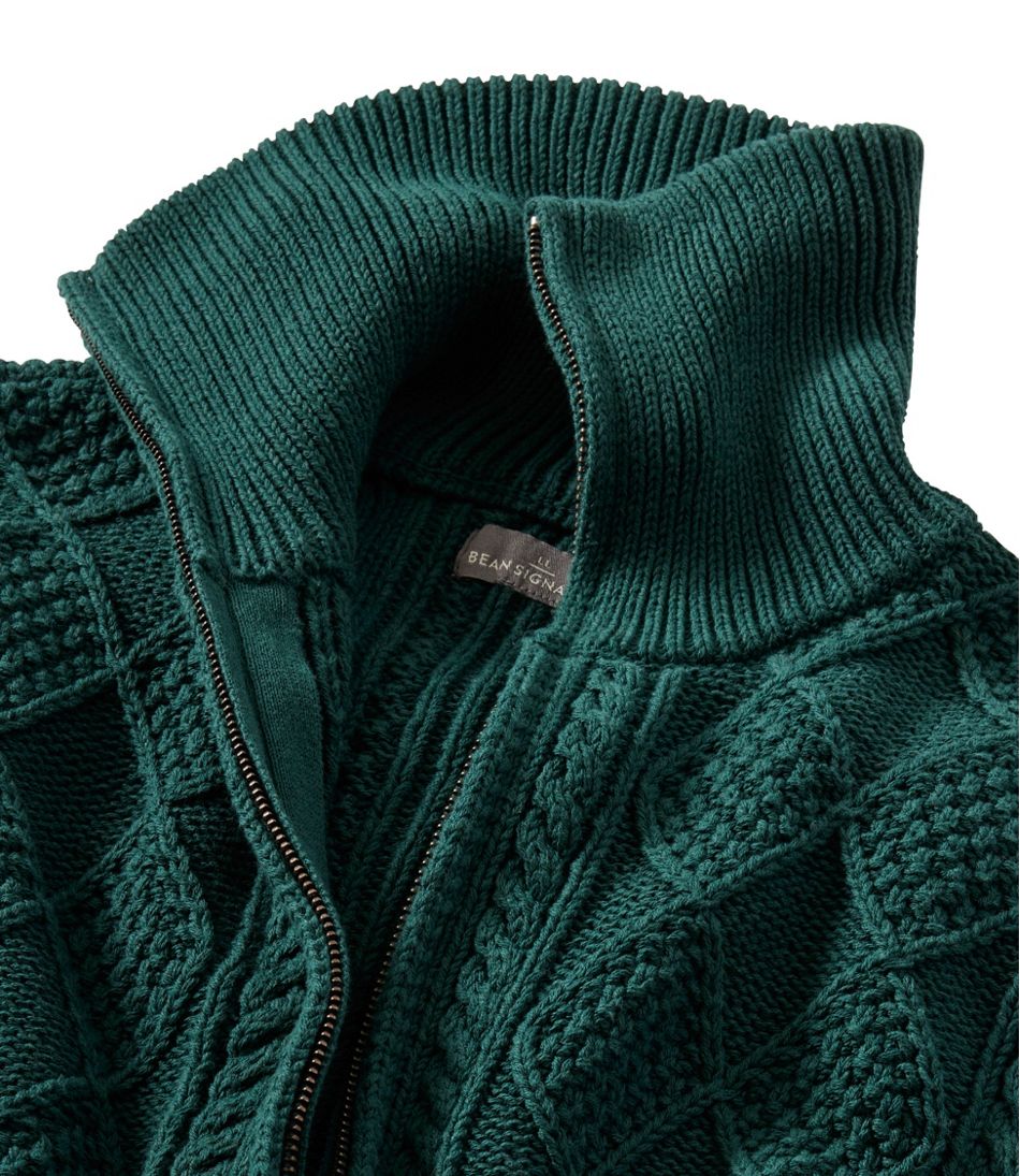 Men's Signature Cotton Fisherman Sweater, Full-Zip | L.L.Bean