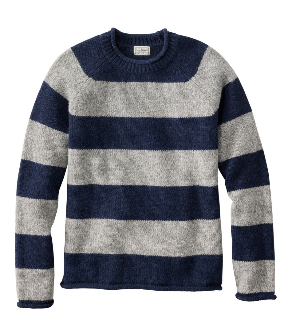 Men's Bean's Classic Ragg Wool Sweater, Rollneck, Stripe | L.L.Bean