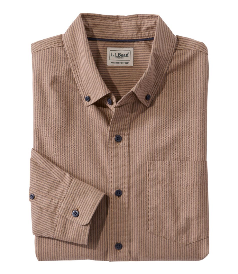 Men's Sunwashed Oxford Shirt, Slightly Fitted Untucked Fit, Stripe | L.L.Bean